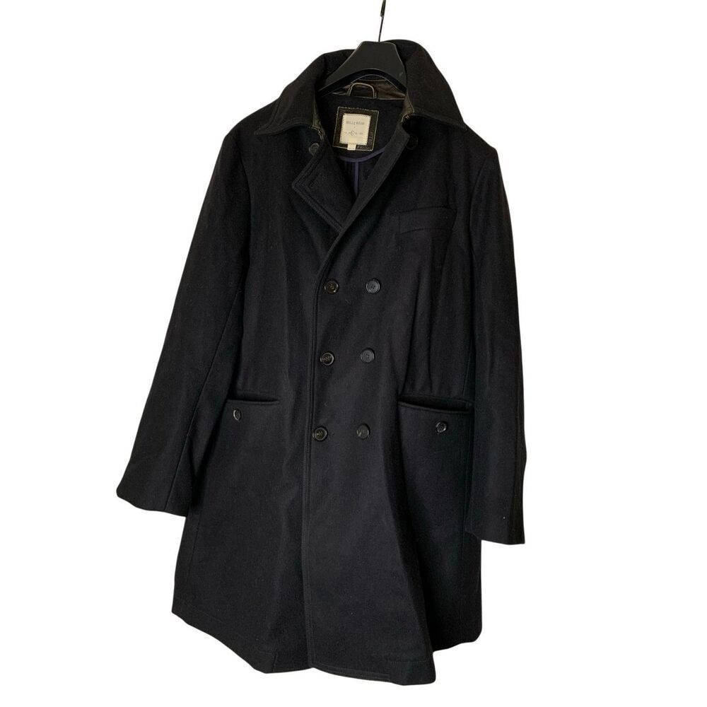 Billy Reid wool peacoat black Made in Italy men's size large
